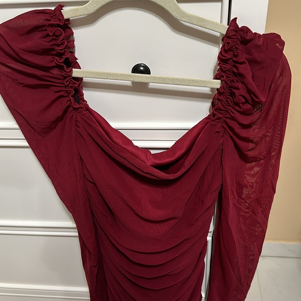 WORN ONCE Red Ruffle Dress - Picture 3 of 4